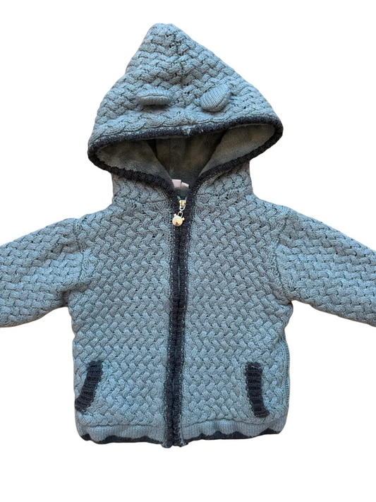 Noukie's Blue Cable Knit Hooded Cardigan (18M / 86)