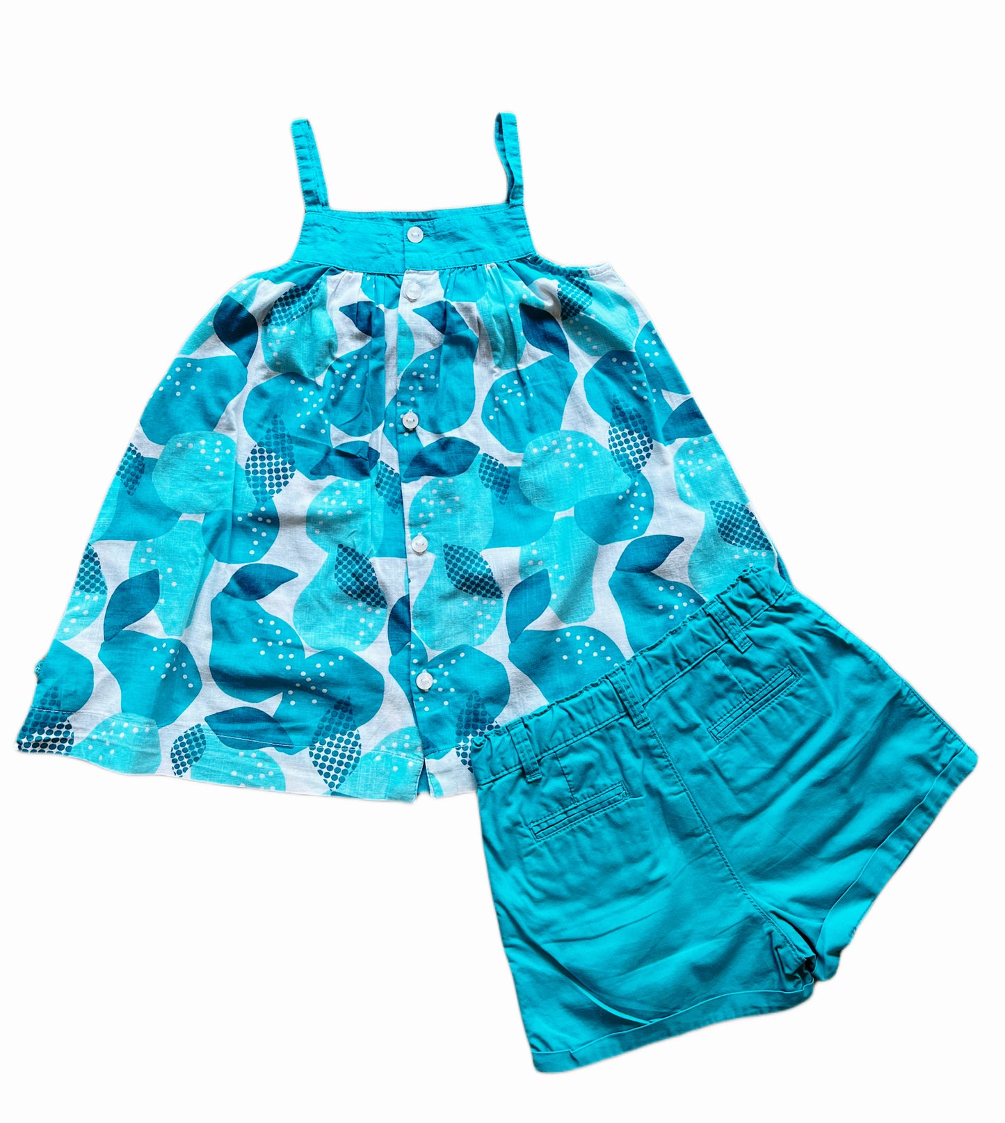 Obaïbi – Ensemble aus Tunika und Shorts, Blaugrün (23M)