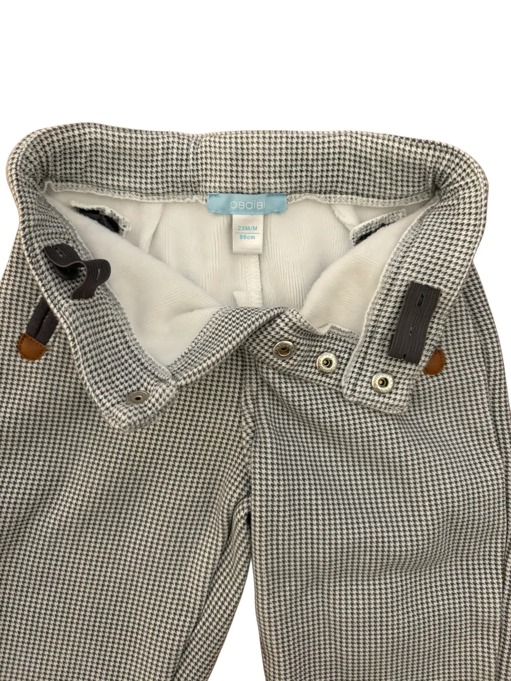 Obaibi Hose mit Hahnentrittmuster und Fleece-Futter (23M / 86)