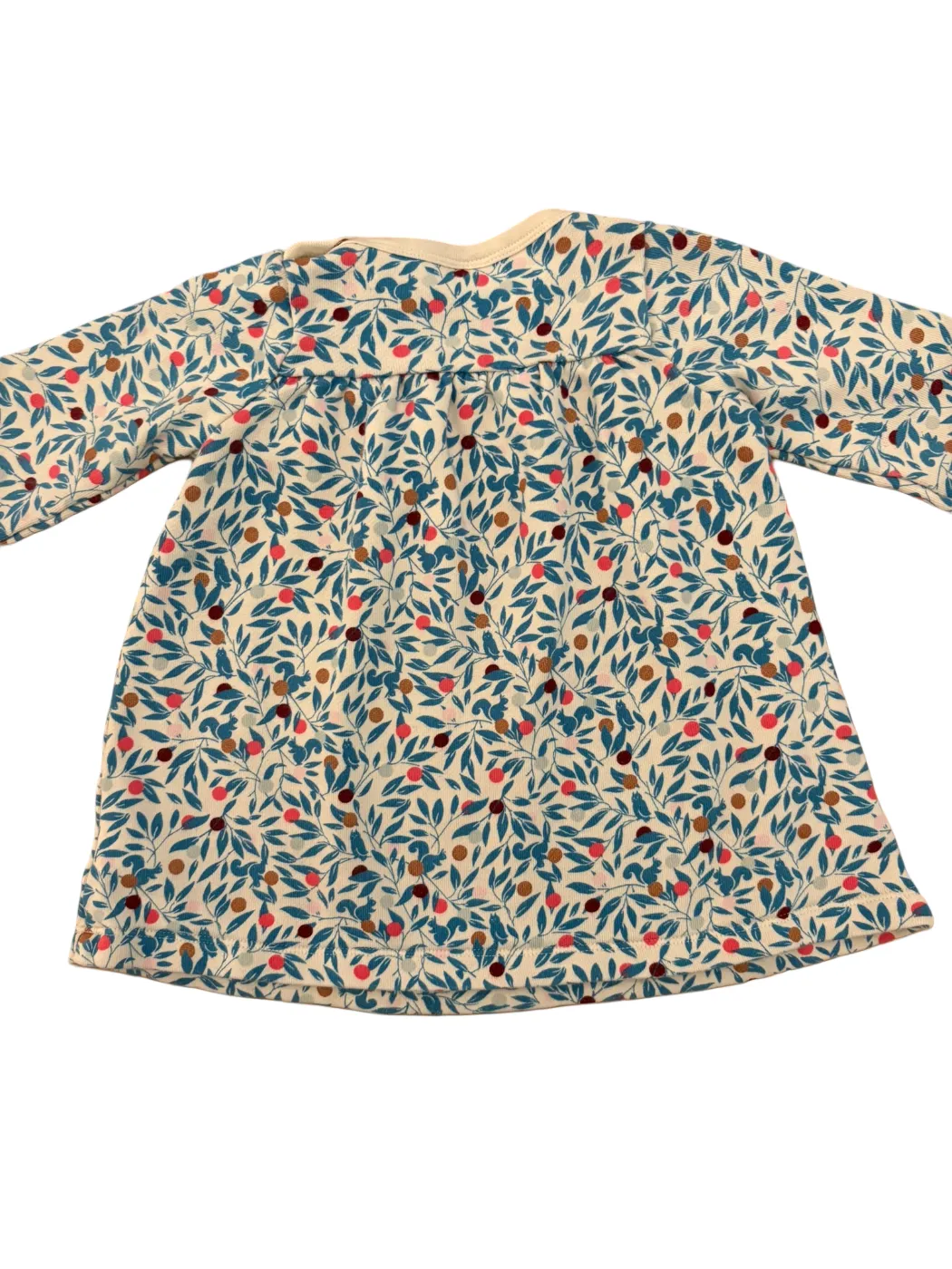 Petit Bateau Cream Berry Print Sweatshirt Dress (12M)