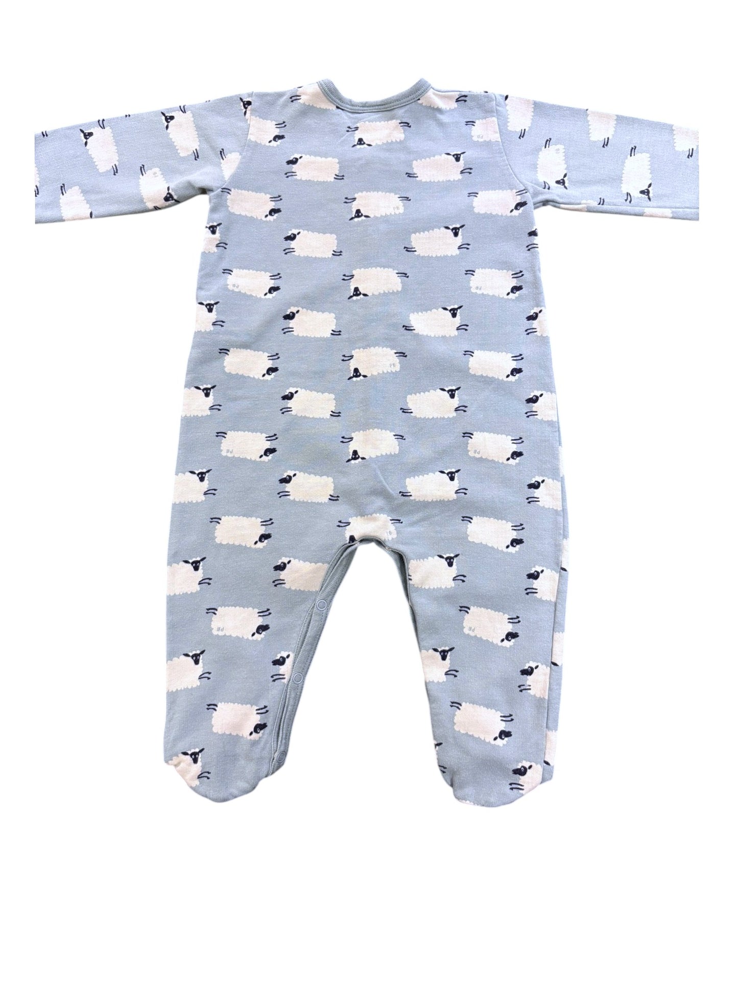 Petit Bateau Blue Sheep Sleepsuit (12M / 74)