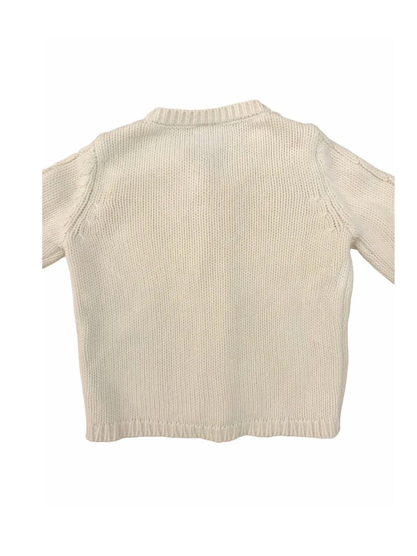 Petit Bateau Cream Cable Knit Cardigan (18M)