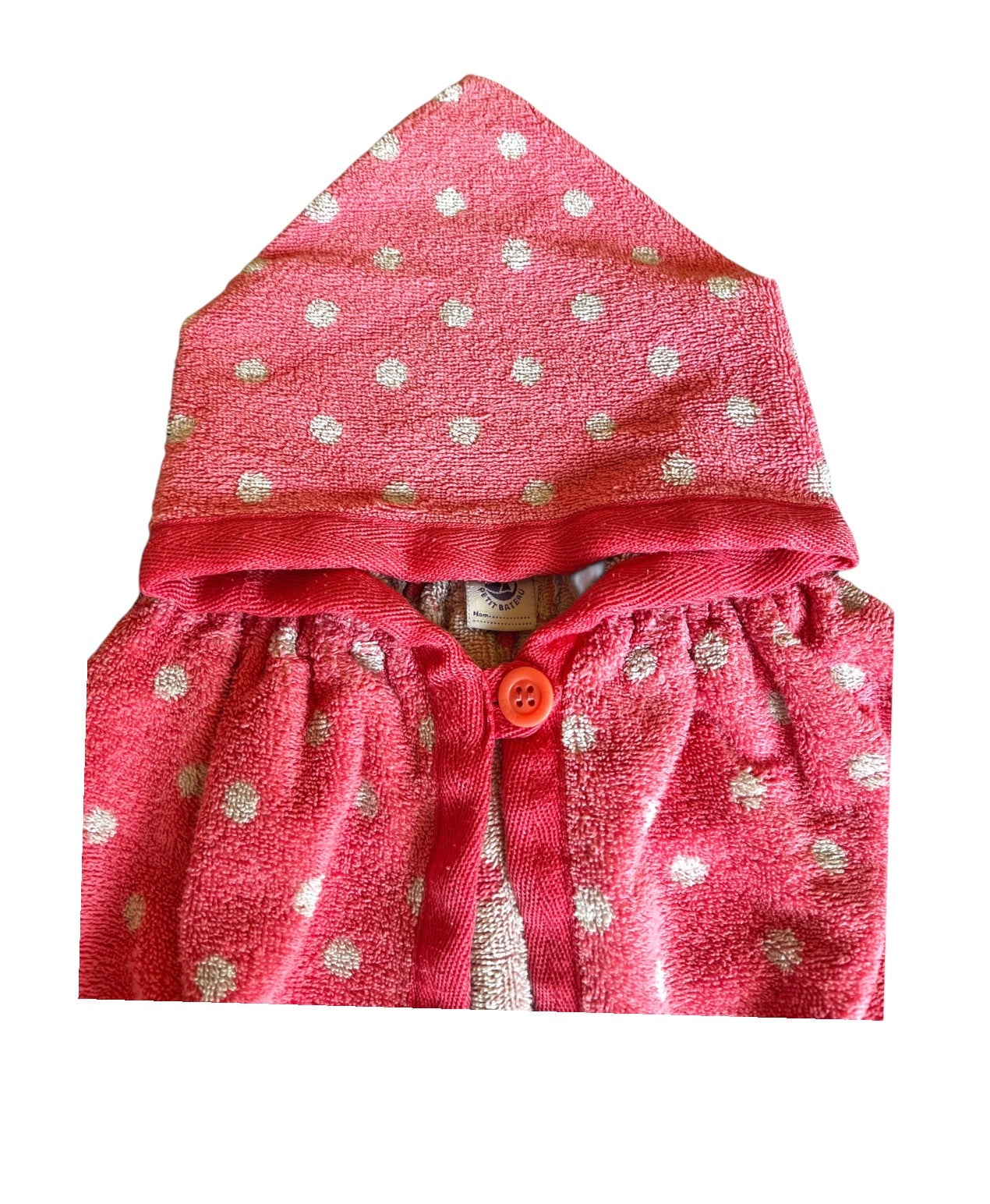 Petit Bateau Pink Polka Dots Cape Towel size O/S - second hand baby clothing