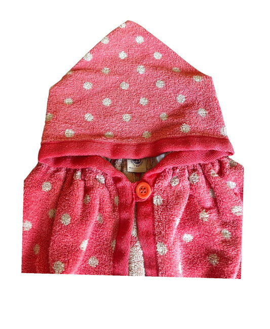 Petit Bateau Pink Polka Dots Cape Towel size O/S - second hand baby clothing