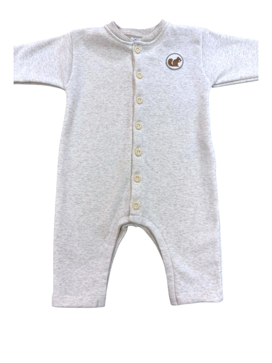 Petit Bateau Light Gray Raccoon Sleepsuit (18M)