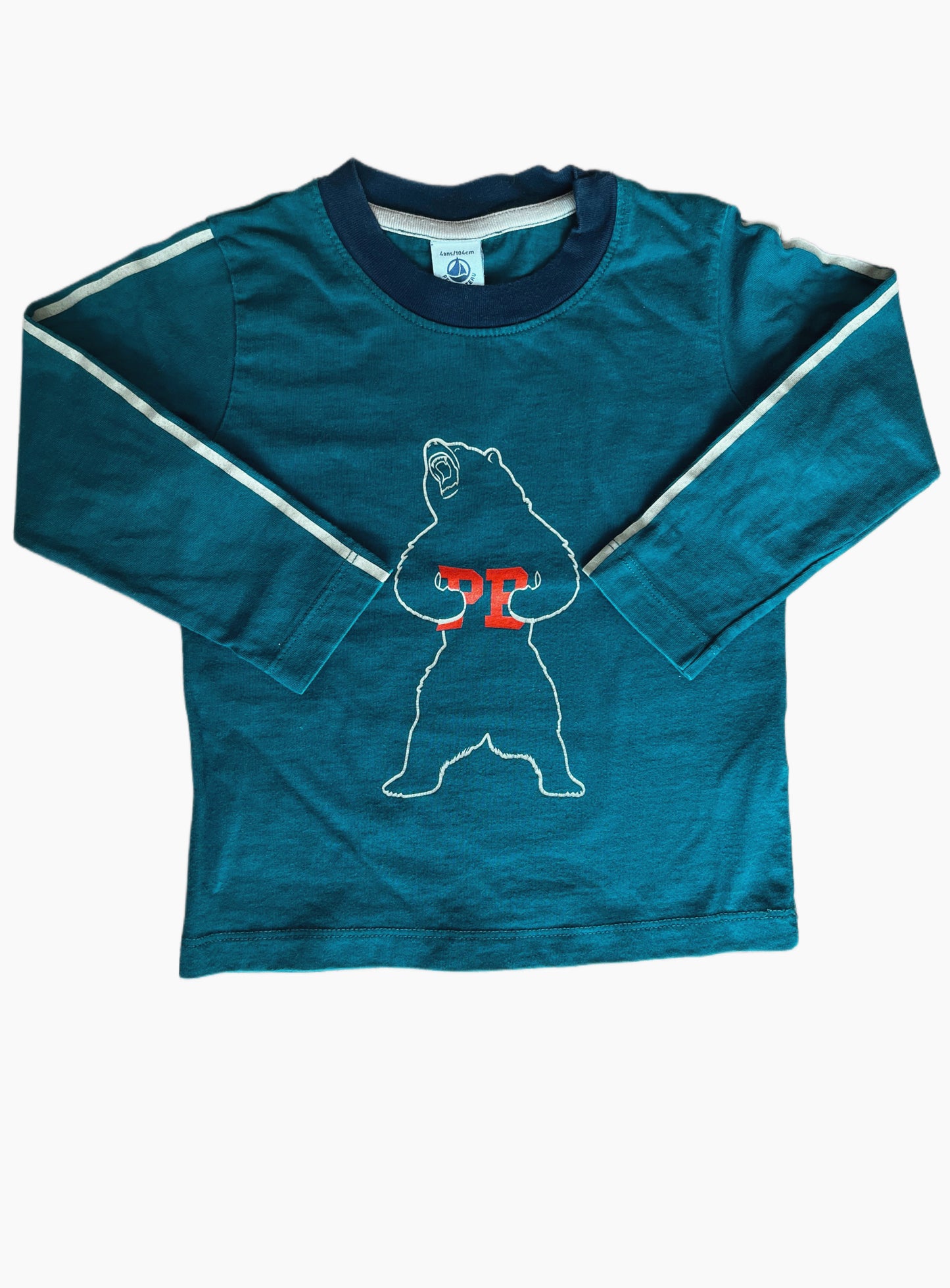 Petit Bateau Dark Teal Long-Sleeve T-Shirt (4Y)