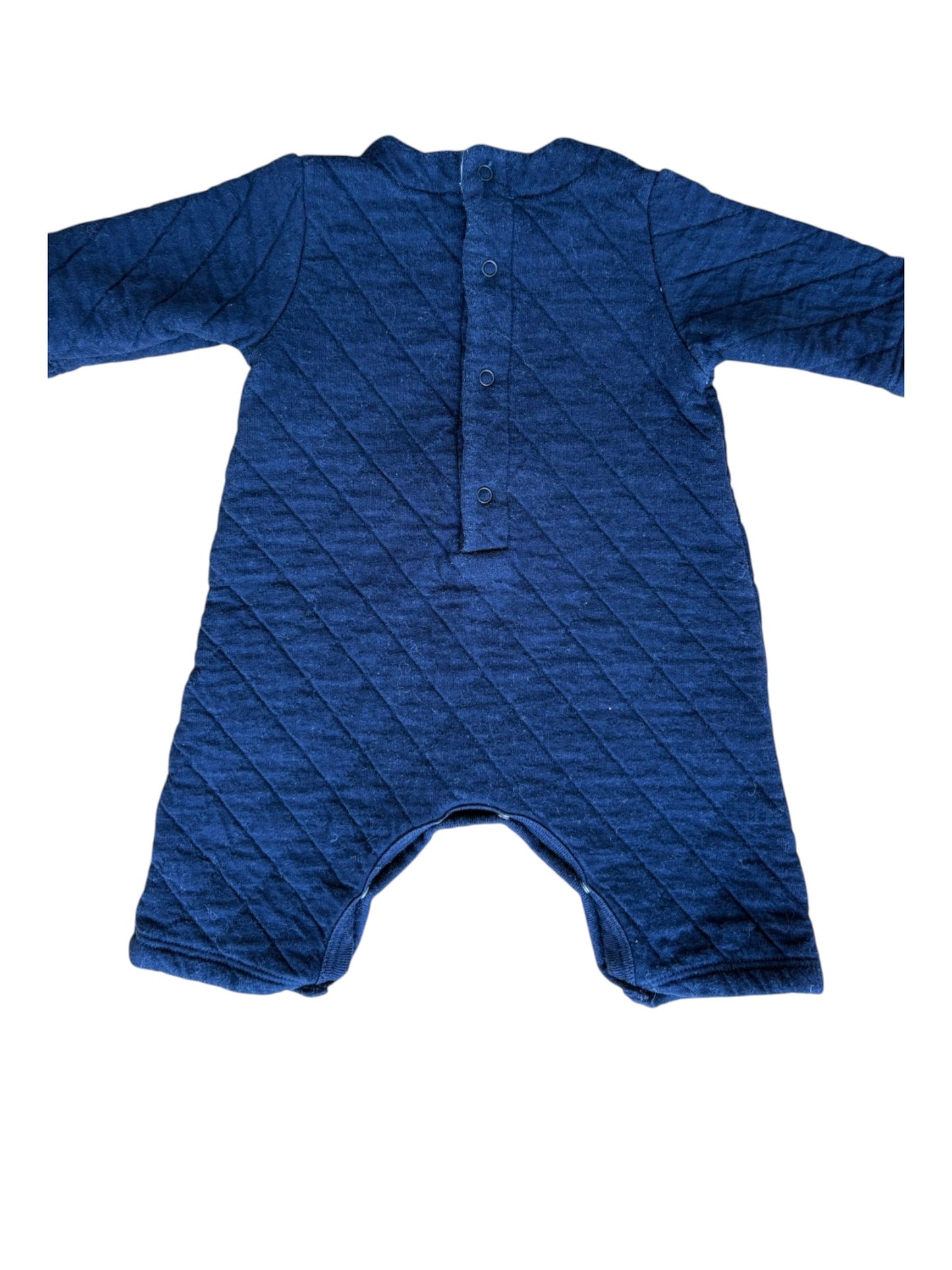 Petit Bateau Navy Quilted Romper (3M)