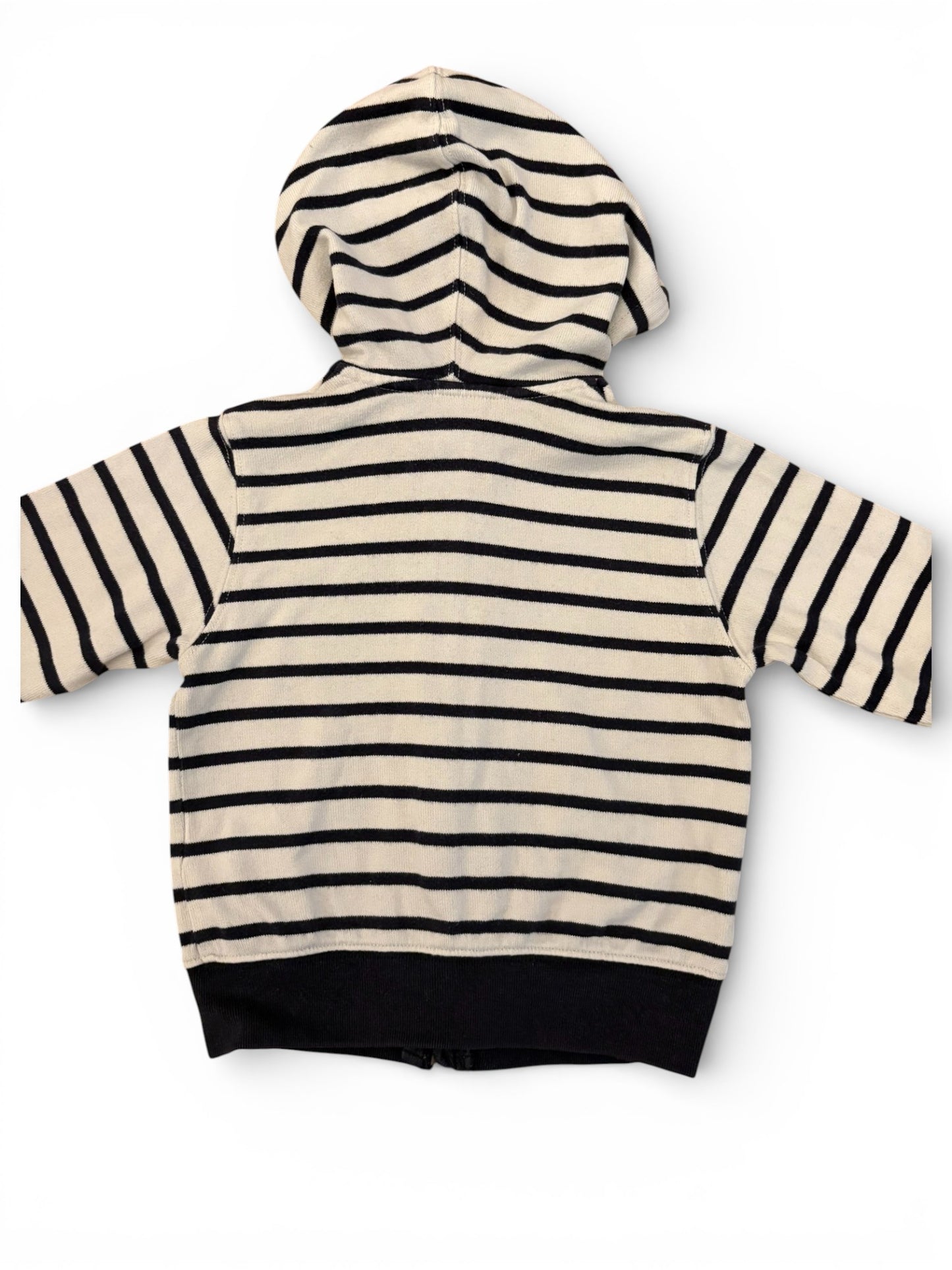 Petit Bateau Navy & White Striped Hooded Zip Sweatshirt (3Y / 94)