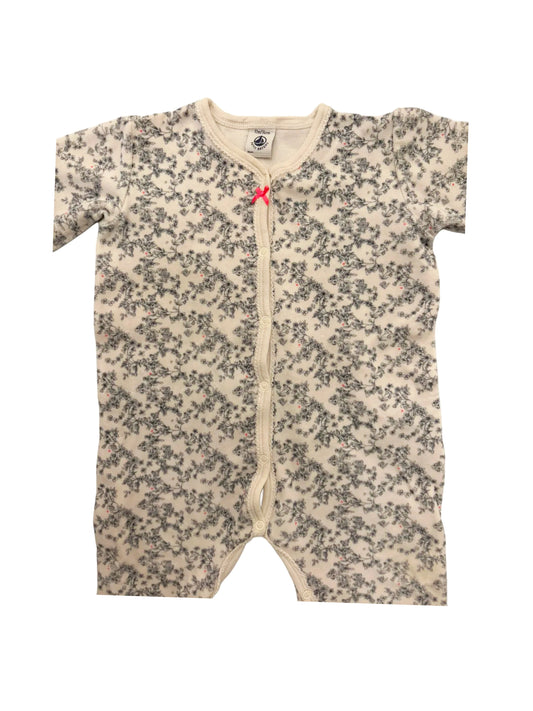 Petit Bateau Floral Velour Pajamas (12M)
