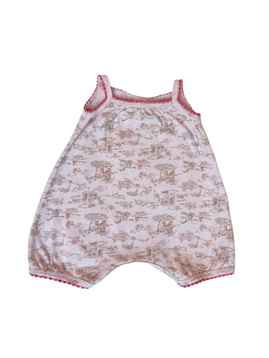 Petit Bateau Pink Prairie Romper (6M)