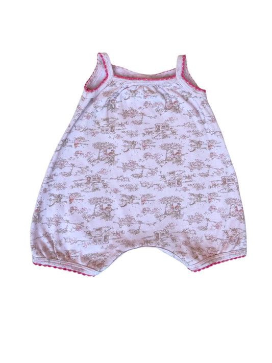 Petit Bateau Pink Prairie Strampler (6M)