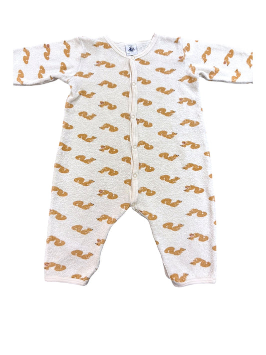 Petit Bateau Squirrel Terry Sleepsuit (12M)