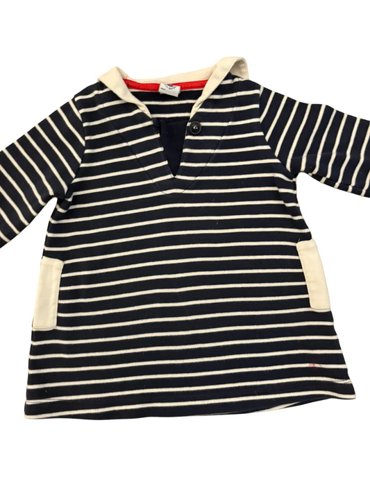 Petit Bateau Navy Striped Hooded Tunic (18M)