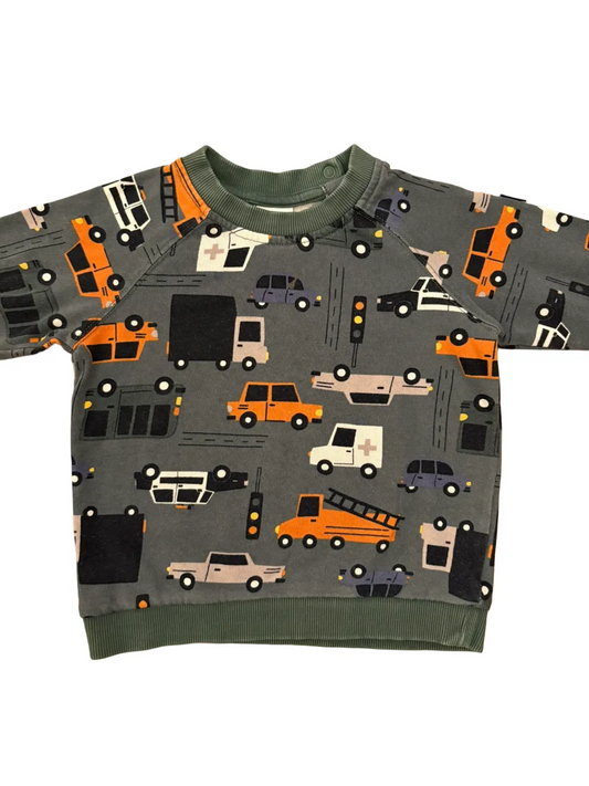Sweat-shirt véhicule gris Polarn O. Pyret (18-24M / 92)