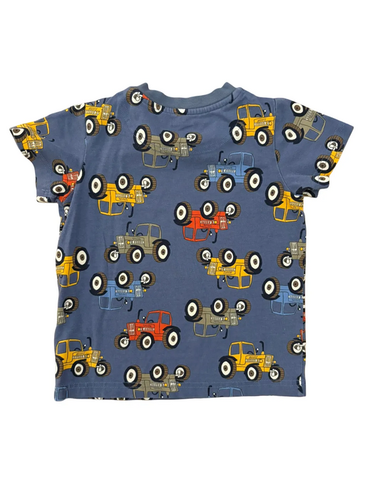 T-shirt tracteur bleu Polarn O. Pyret (18-24M / 92)