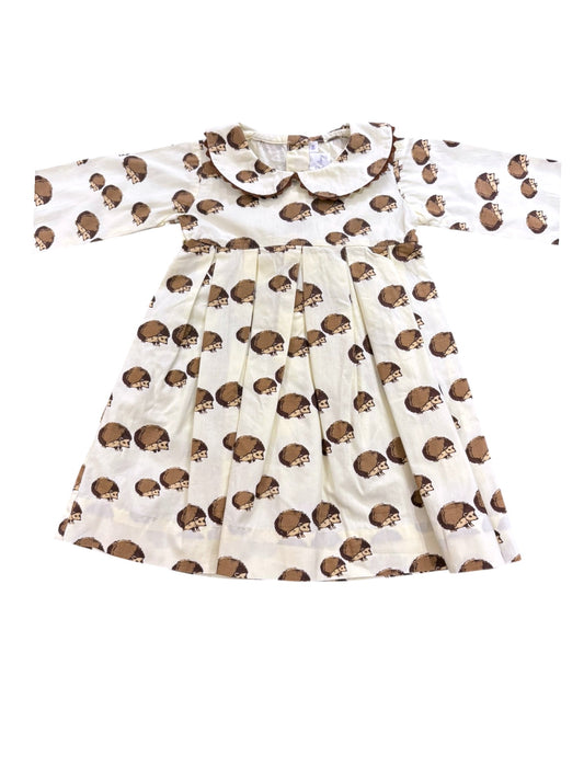 Rachel Riley Hedgehog Print Long Sleeve Dress (6M)