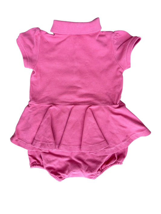 Ralph Lauren Pink Polo Romper (12M)