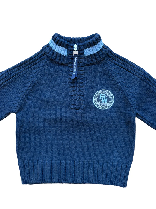 River Woods Navy Quarter-Zip Sweater (2Y)