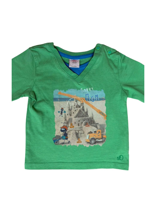 S. Oliver Green Long-Sleeved T-Shirt (6-9M)