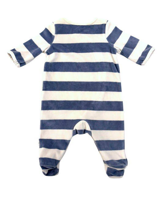 Sergent Major Seal Velour Footie size 50cm - second hand baby clothing