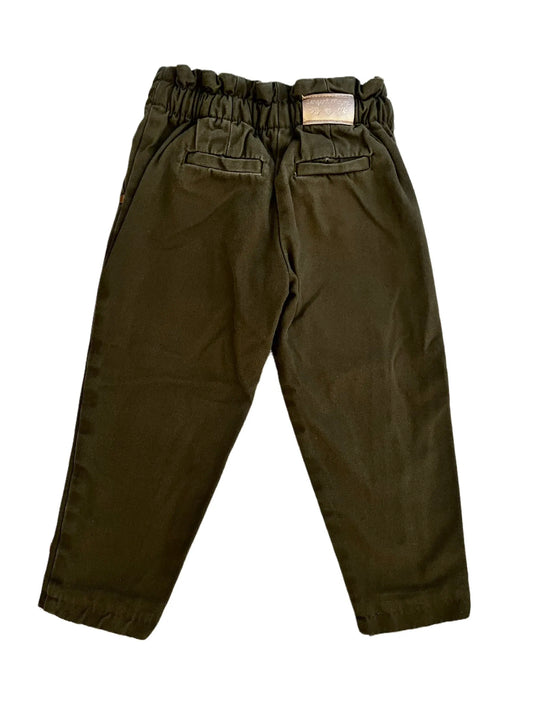 Sergent Major Army Green High-Waisted Twill Pants (3Y)