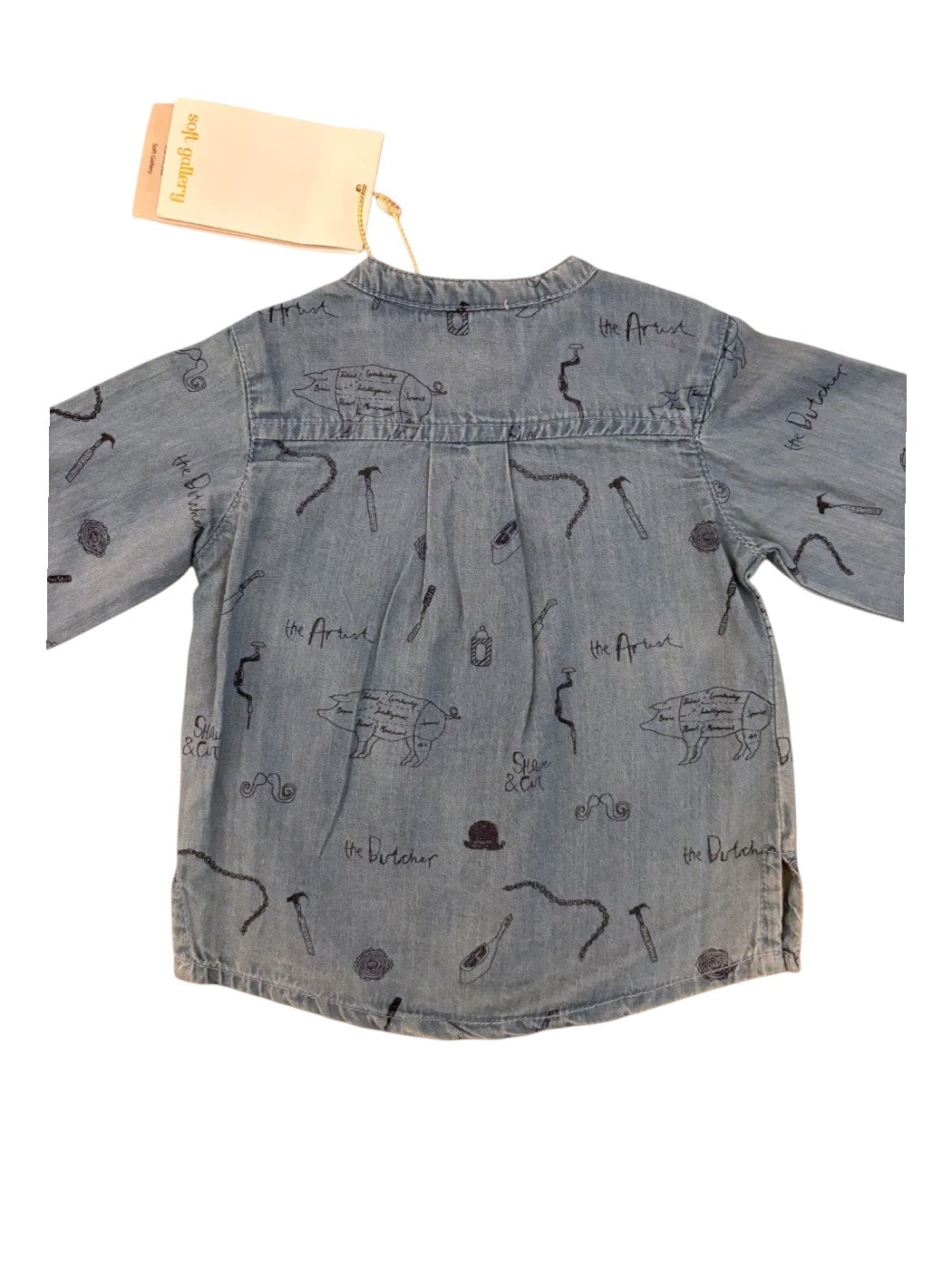 Soft Gallery Unisex Blue Chambray Shirt, 6M - second hand baby clothing