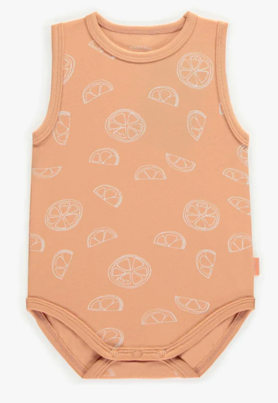 Souris Mini Orange Clementine Sleeveless Bodysuit