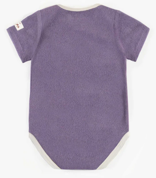 Souris Mini Purple Terrycloth Short Sleeved Bodysuit