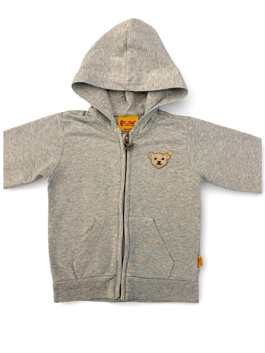 Steiff grauer Kapuzenpullover mit Reißverschluss (18M / 86)