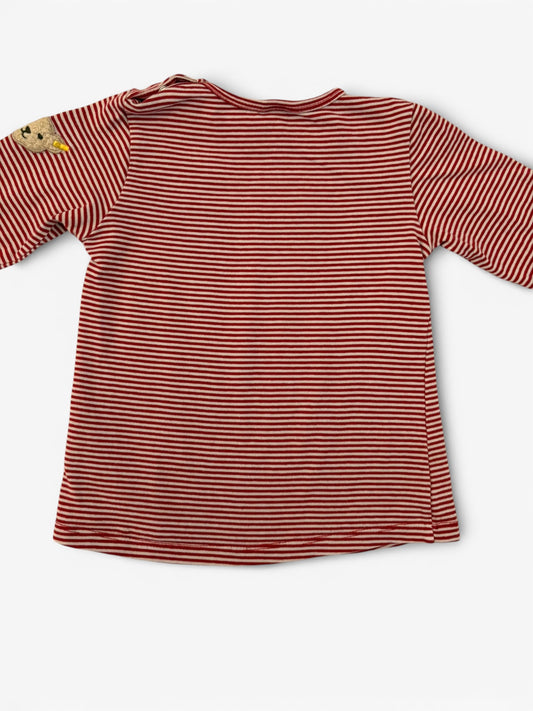 Steiff Langarmshirt mit roten Streifen (12M / 80)
