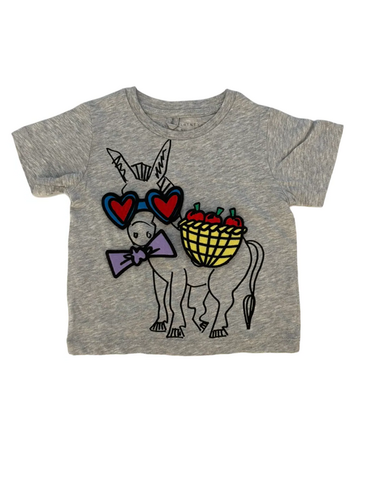 Stella McCartney Grey Donkey T-Shirt with Velcro Patches (2Y)