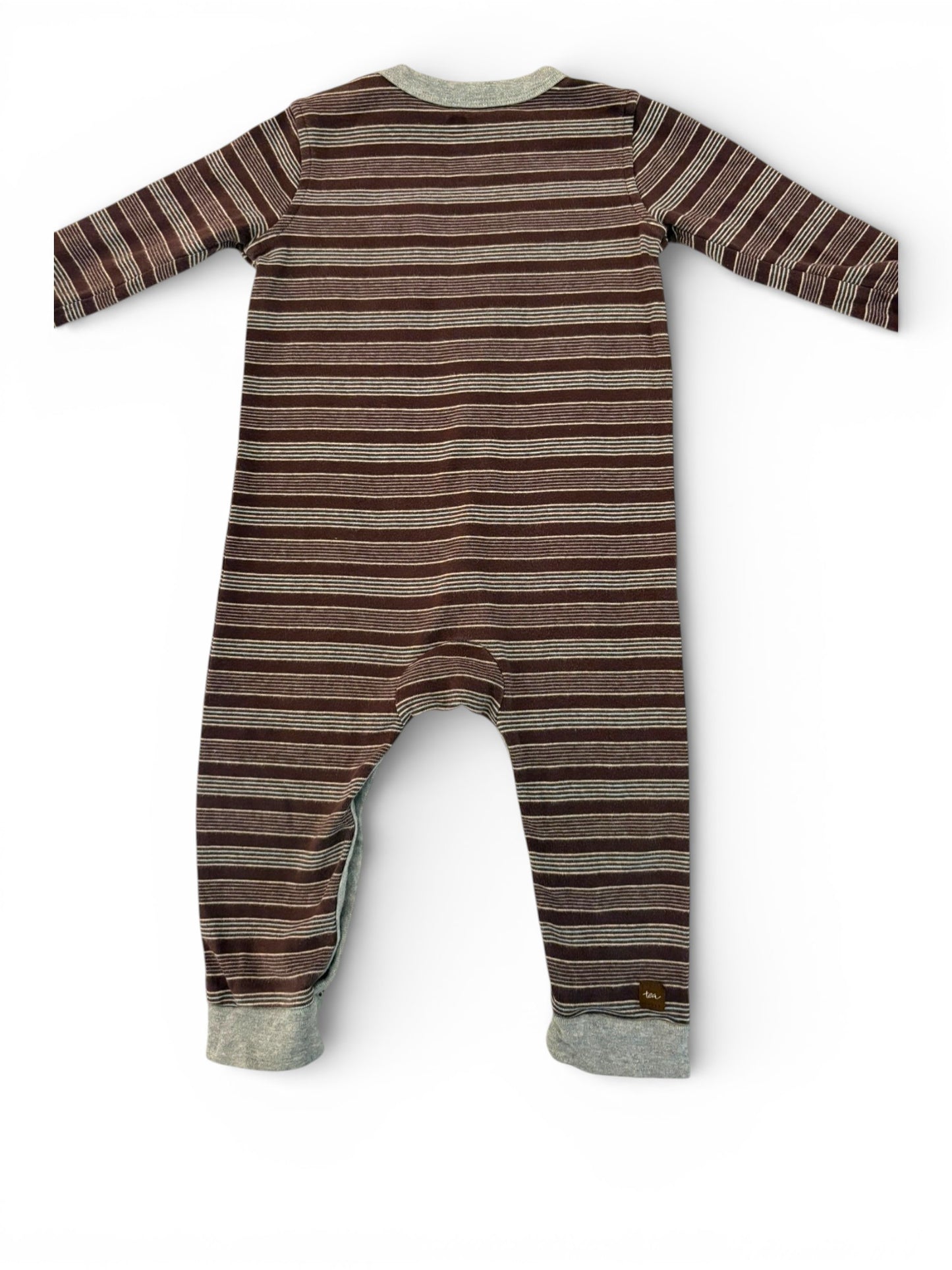 Tea Collection Brown Stripe Romper (12-18M)