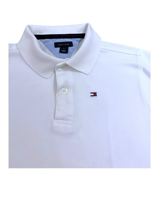 Tommy Hilfiger Boy White Polo Shirt, 5Y - second hand baby clothing