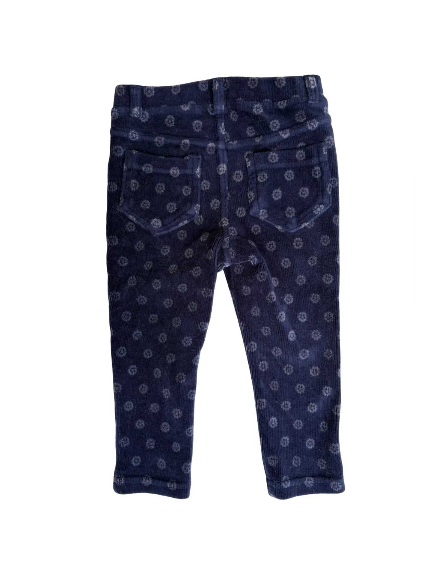 United Colors of Benetton Navy Floral Corduroy Pants (18-24M)