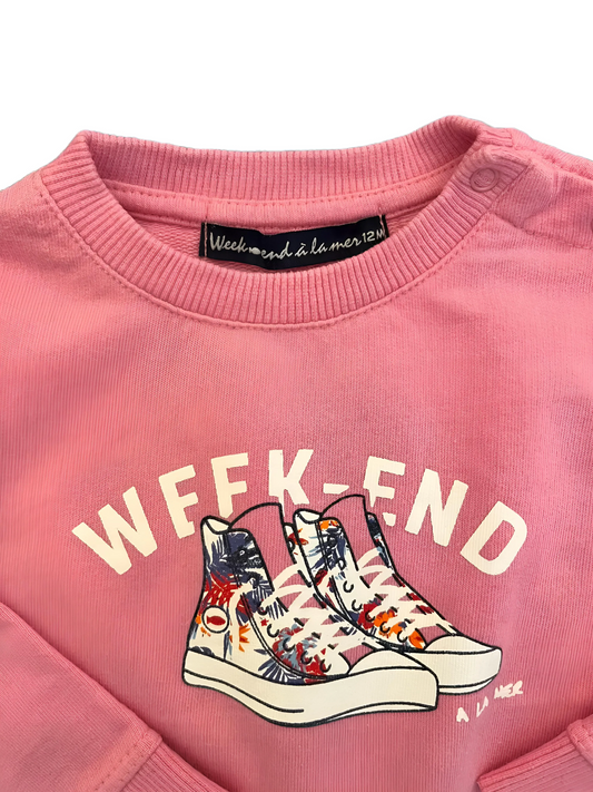 Week end à la Mer Pink Sweatshirt (12M)