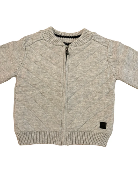 Zara Grey Quilted Zip Cardigan (3-6M / 68)