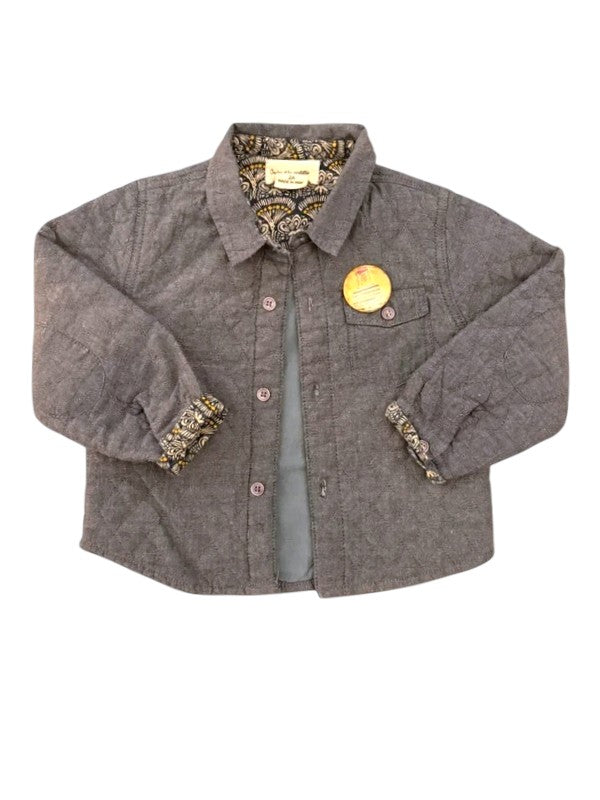 Chemise matelassée grise Arsène et les Pipelettes fille, 2 ans