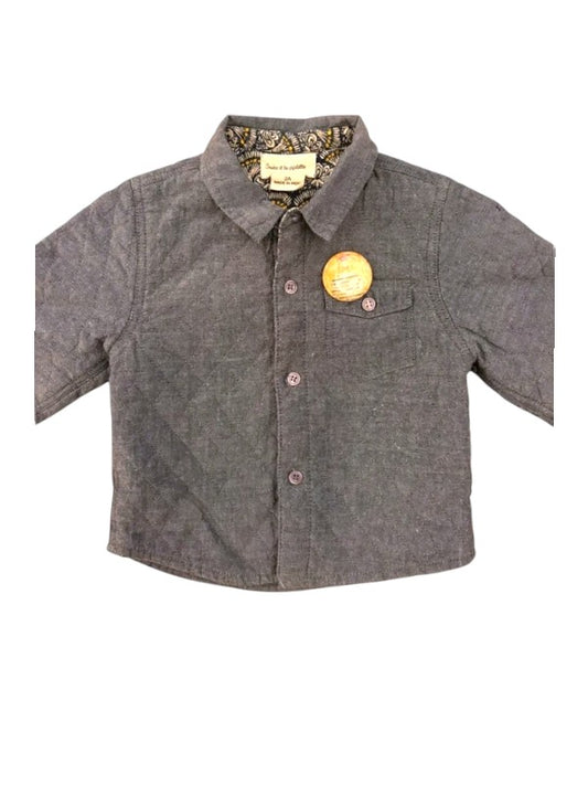Arsène et les Pipelettes Grey Quilted Shirt size 2Y - second hand baby clothing