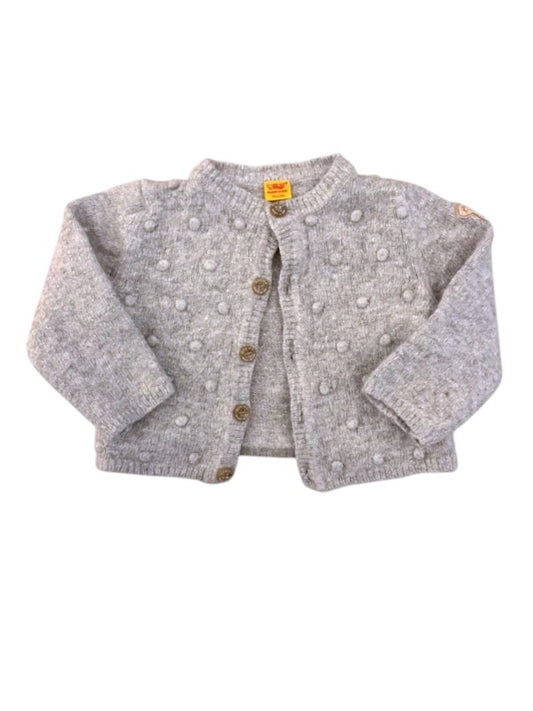 Steiff Girls Grey Bobble Knit Cardigan, 9M