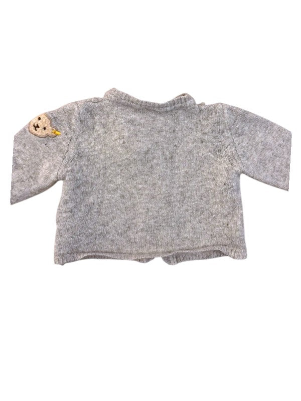 Steiff Mädchen Strickjacke mit Noppenmuster, Grau, 9M