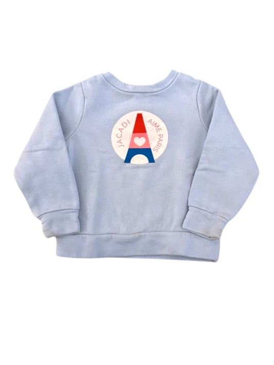 Jacadi Girls Light Blue Paris Cotton Sweatshirt, 4Y