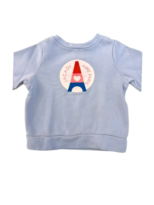 Jacadi Mädchen Hellblaues Paris Baumwoll-Sweatshirt, 4 Jahre
