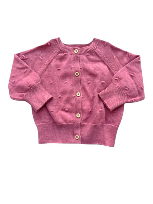 Cadet Rousselle Girls Pink Bobble Knit Cardigan, 6M