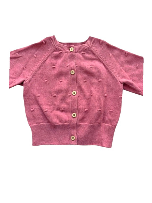 Cadet Rousselle Girls Pink Bobble Knit Cardigan, 6M