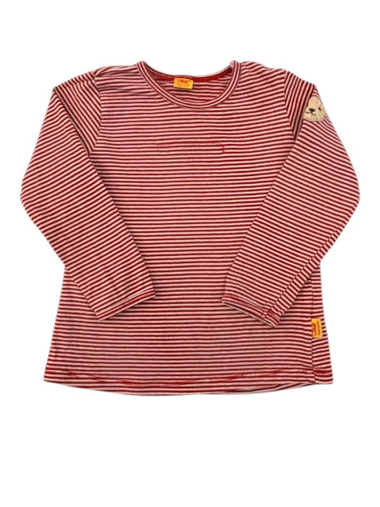 Steiff Red Striped Long Sleeve Top size 12M / 80 - second hand baby clothing