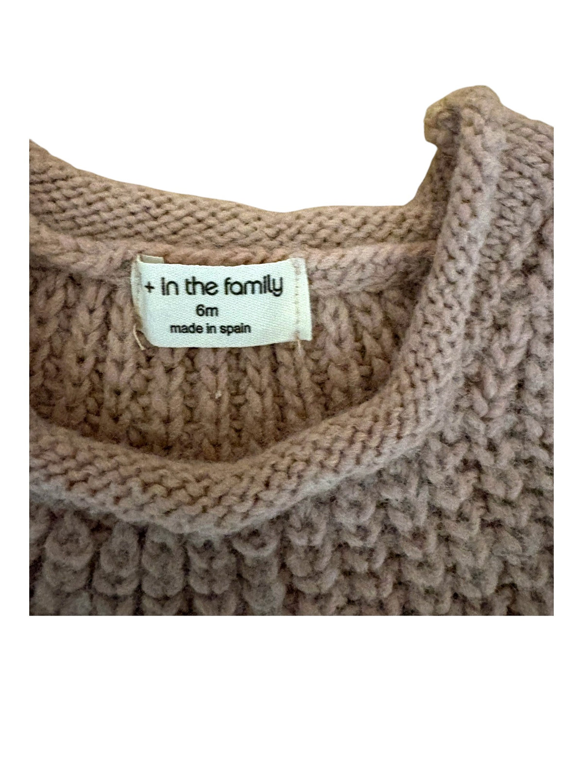 1+ in the family Baby Mauve Chunky Knit Vest, 6M - second hand baby clothing