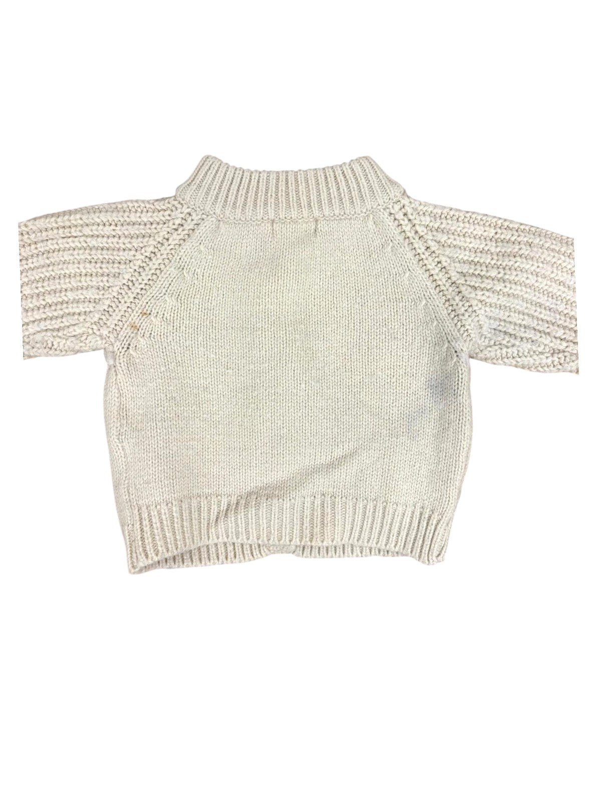 1+ in the Family Unisex Beige Chunky Knit Cardigan, 6M - second hand baby clothing