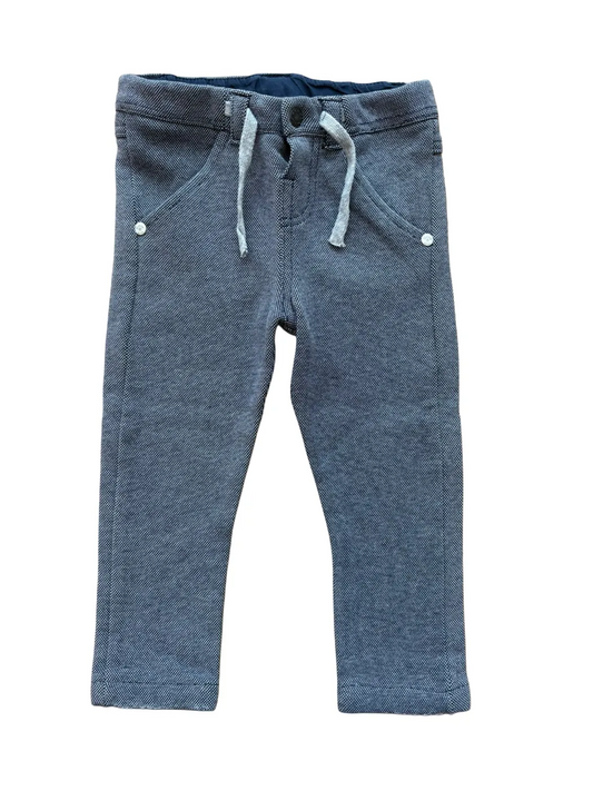 3 Pommes Navy Piqué Pants (12-18M)