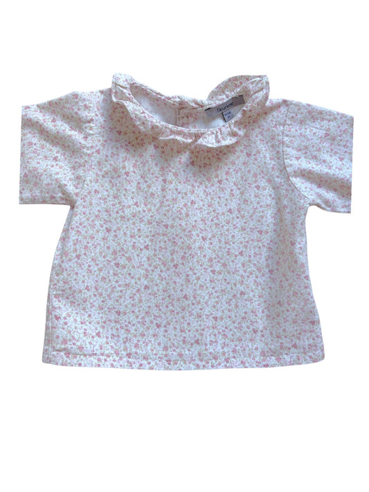 Fleurisse – Langärmliges Hemd mit Rüschen und Blumenmuster, Rosa (18–24 M)