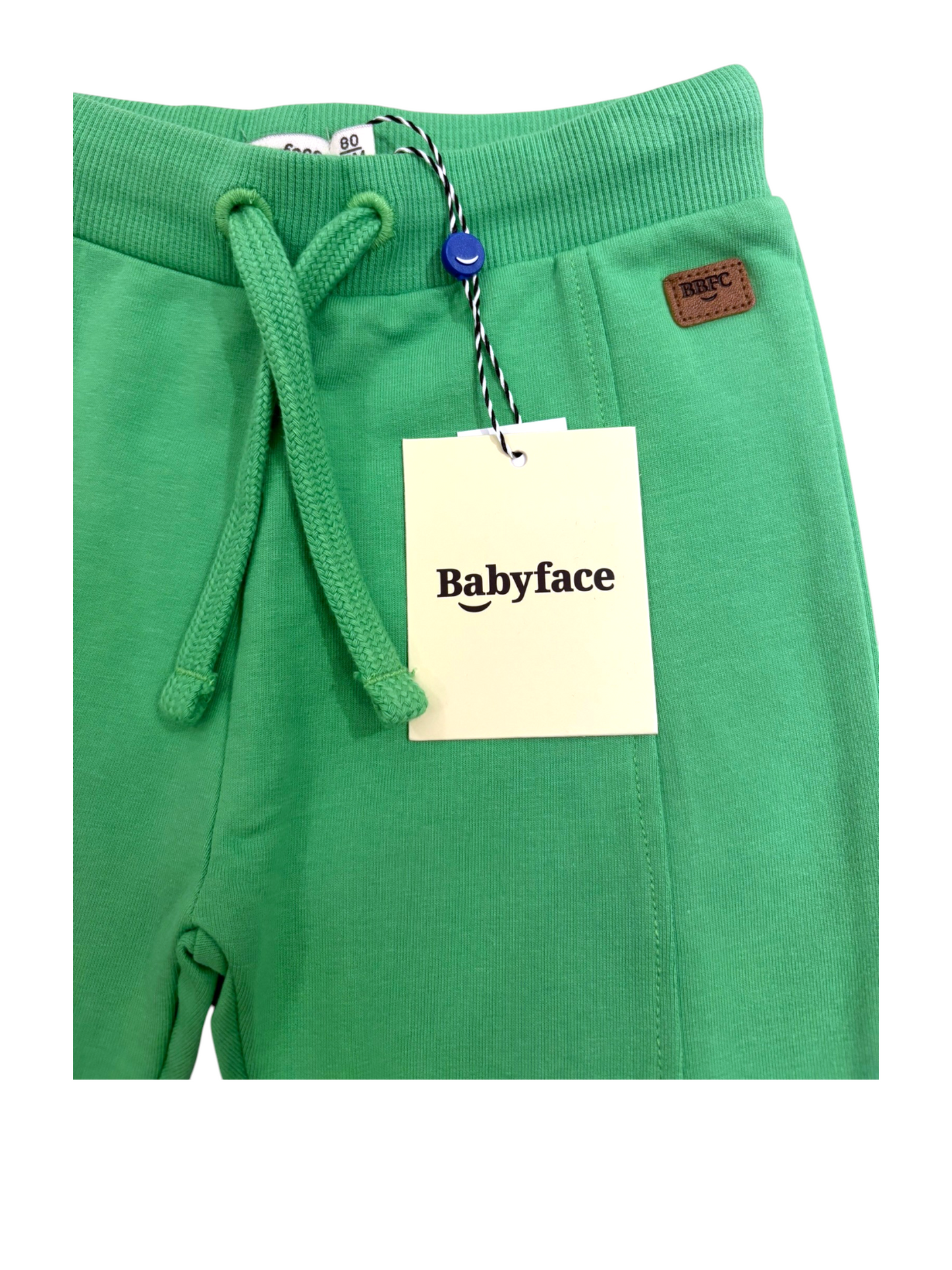 Babyface Unisex Green Cotton Jogger Pants, 3M / 62, 12M / 80